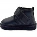 UGG KIDS BOOTS NEUMEL SNAPBACK LEATHER BLACK