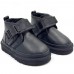 UGG KIDS BOOTS NEUMEL SNAPBACK LEATHER BLACK