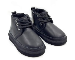 UGG KIDS  NEUMEL ZIP LEATHER BLACK