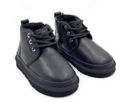 UGG KIDS  NEUMEL ZIP LEATHER BLACK