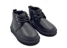 UGG KIDS  NEUMEL ZIP LEATHER BLACK