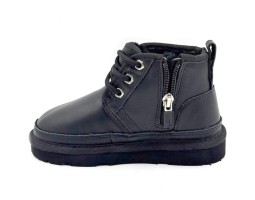 UGG KIDS  NEUMEL ZIP LEATHER BLACK