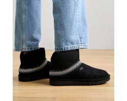 UGG CLASSIC MINI CRESENT BLACK