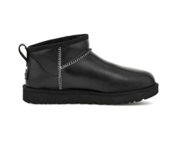 UGG CLASSIC ULTRA MINI  LEATHER BLACK