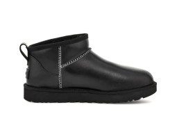 UGG CLASSIC ULTRA MINI  LEATHER BLACK