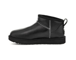 UGG CLASSIC ULTRA MINI  LEATHER BLACK