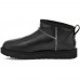 UGG CLASSIC ULTRA MINI  LEATHER BLACK