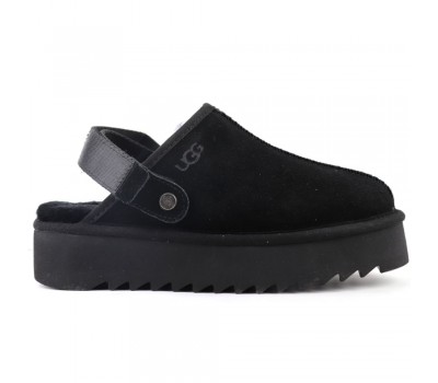 Ugg Goldenstar Clog Platform Black с мехом