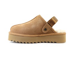 UGG GOLDENSTAR CLOG PLATFORM CHESTNUT