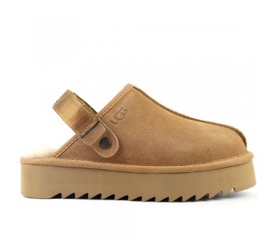 Ugg Goldenstar Clog Platform Chestnut с мехом