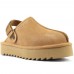 Ugg Goldenstar Clog Platform Chestnut с мехом