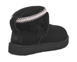 UGG CLASSIC ULTRA MINI LACK MAXI CURLY BOOT BLACK