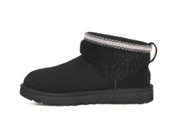 UGG CLASSIC ULTRA MINI LACK MAXI CURLY BOOT BLACK