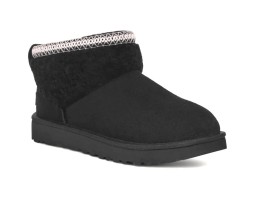 UGG CLASSIC ULTRA MINI LACK MAXI CURLY BOOT BLACK