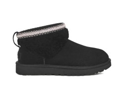 UGG CLASSIC ULTRA MINI LACK MAXI CURLY BOOT BLACK