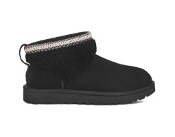 UGG CLASSIC ULTRA MINI LACK MAXI CURLY BOOT BLACK