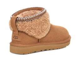 UGG CLASSIC ULTRA MINI LACK MAXI CURLY BOOT CHESTNUT