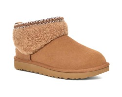 UGG CLASSIC ULTRA MINI LACK MAXI CURLY BOOT CHESTNUT