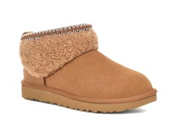 UGG CLASSIC ULTRA MINI LACK MAXI CURLY BOOT CHESTNUT