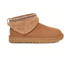 UGG CLASSIC ULTRA MINI LACK MAXI CURLY BOOT CHESTNUT