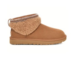 UGG CLASSIC ULTRA MINI LACK MAXI CURLY BOOT CHESTNUT