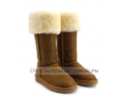 UGG BOOTS OVER THE KNEE BAILEY BUTTON II BOMBER CHESTNUT