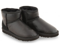 UGG CLASSIC MINI METALLIC BLACK