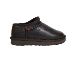 UGG CLASSIC II ULTRA MINI LEATHER CHOCOLATE