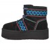 UGG CLASSIC MINI II BRAID PLATFORM BLACK