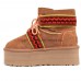 UGG CLASSIC MINI II BRAID PLATFORM CHESTNUT