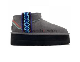 UGG CLASSIC ULTRA MINI BRAID PLATFORM GREY