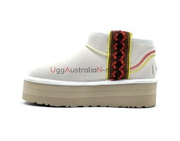 UGG CLASSIC ULTRA MINI BRAID PLATFORM WHITE