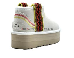 UGG CLASSIC ULTRA MINI BRAID PLATFORM WHITE