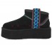 UGG CLASSIC ULTRA MINI BRAID PLATFORM BLACK