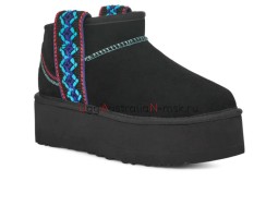 UGG CLASSIC ULTRA MINI BRAID PLATFORM BLACK