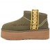 UGG CLASSIC ULTRA MINI BRAID PLATFORM BURT OLIVE